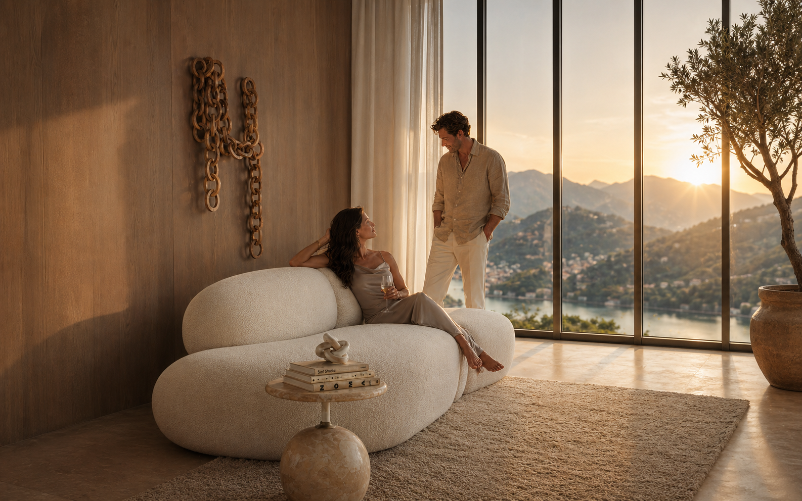 Premium living room furniture in a styled showroom
