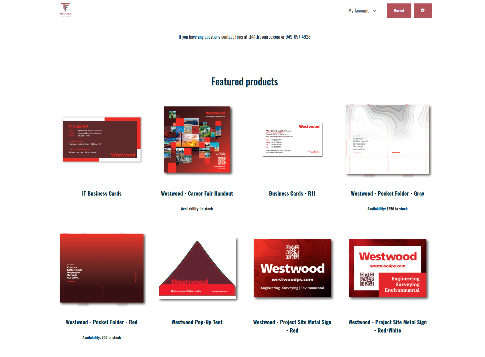 TF Resource product ordering storefront example