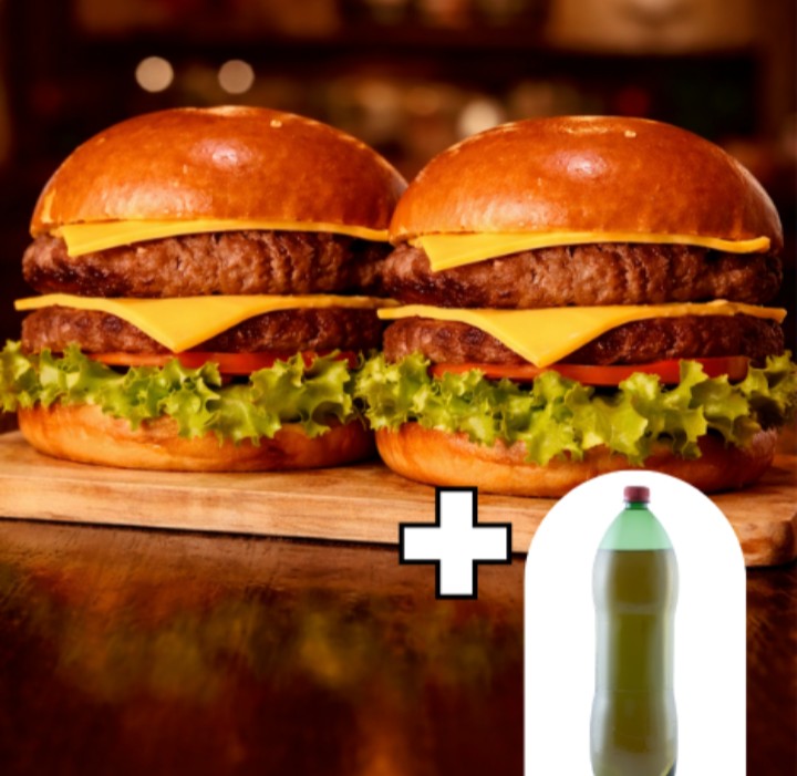 2 Duplo Bíceps + Batata + Guaraná 1L