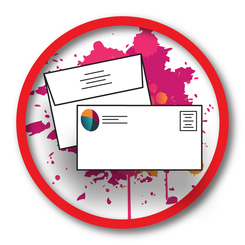 Direct mail campaign materials and printed marketing pieces