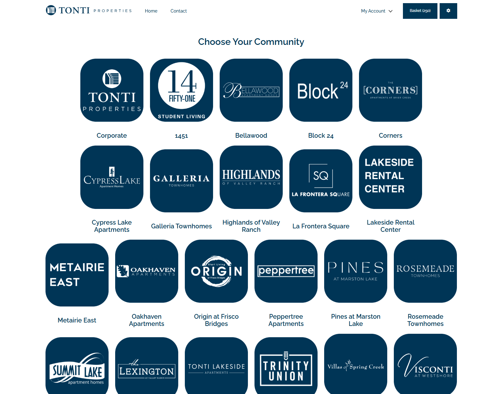 Multiple branded apartment communities print management materials